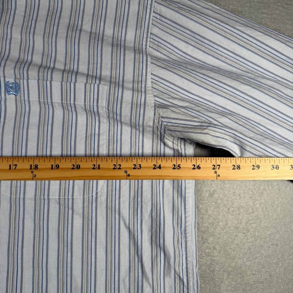 Cinch Mens Blue White Striped Western Button Down Shirt XL MT10321188 - Picture 7 of 13